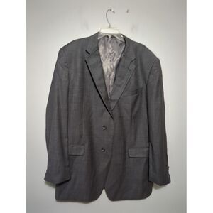 Joseph Abboud Loro Piana Mens Wool Blazer Gray Two Button Size 50L